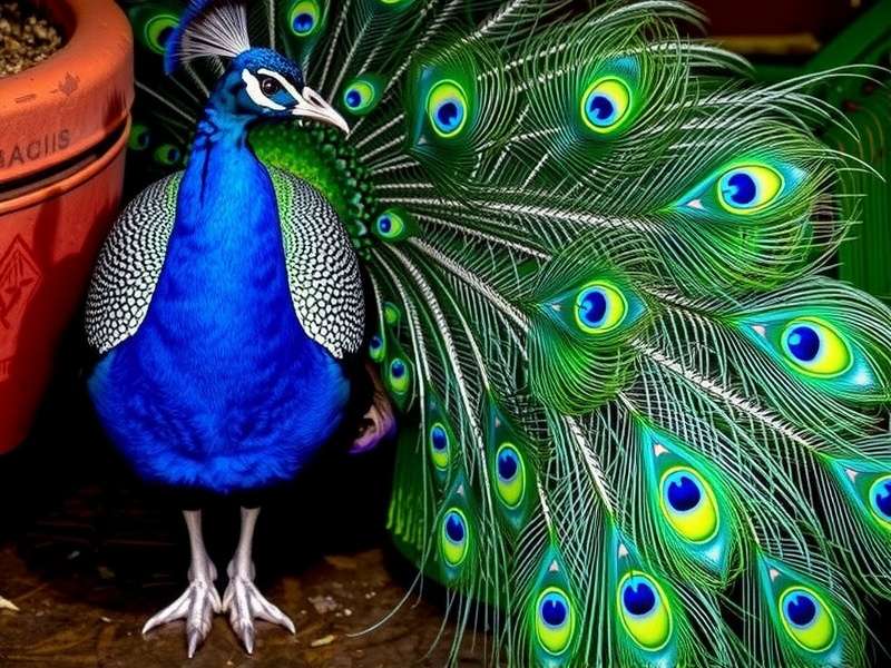 Peacock Companion in Indian Peacock Escape